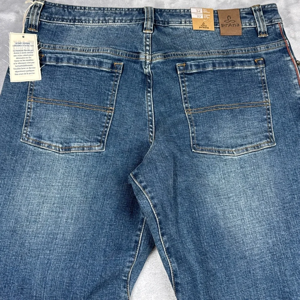 PRANA Axiom Jean Mens 34x32 Antique Stone Wash Organic Stretch Denim NWT